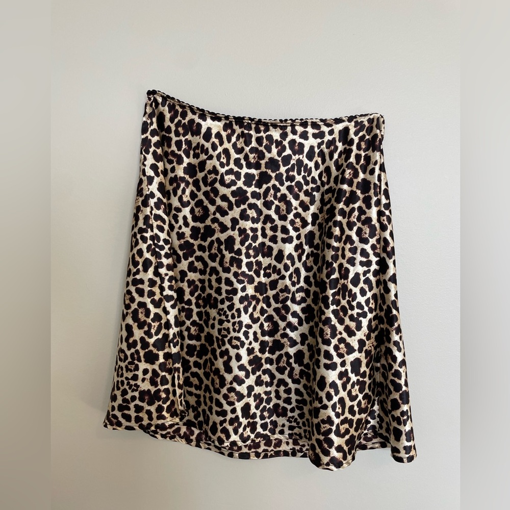 Altar’d State Silk Cheetah Print Skirt